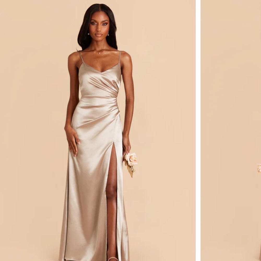 Birdy Grey Satin Maxi Dress in Champagne